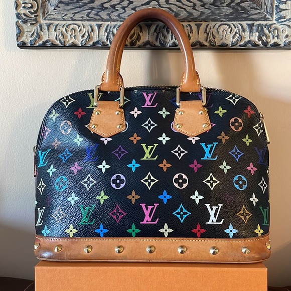 ‼️SOLD‼️Louis Vuitton multicolor Black multicolor Alma satchel bag - Picture 2 of 8